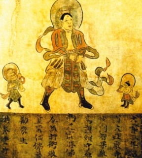 隋木刻加彩佛像